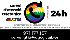 Servei d'atenció telefònica 24 h #LGTBI 