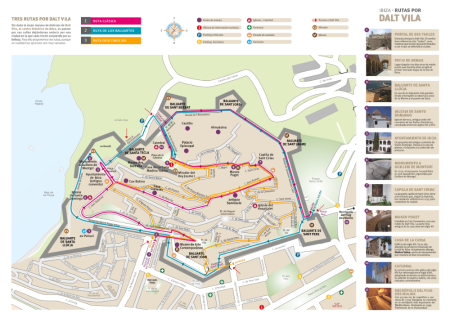 Mapa de las rutas por Dalt Vila