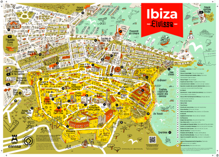 Mapa turístico de la ciudad de Eivissa