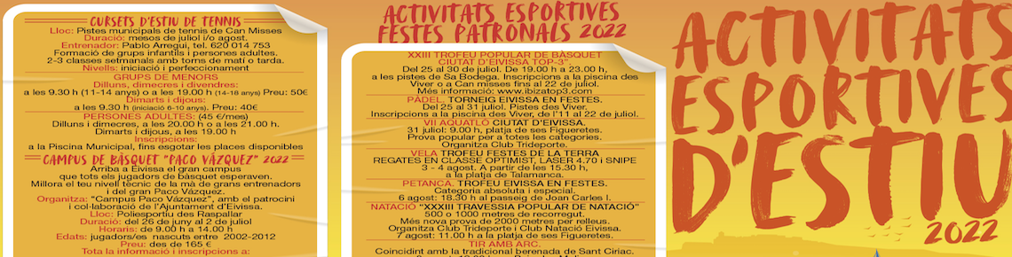 El Patronato de Deportes de Eivissa ofrece un amplio programa de actividades deportivas para el verano.