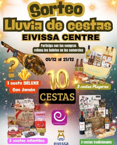 Cartel sorteo cestas Evissa Centre 2025