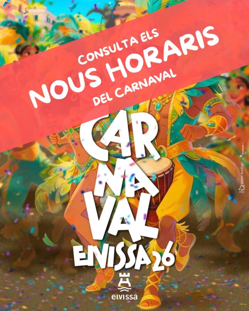 Imagen Nuevos horarios del Carnaval 2026 de Ibiza