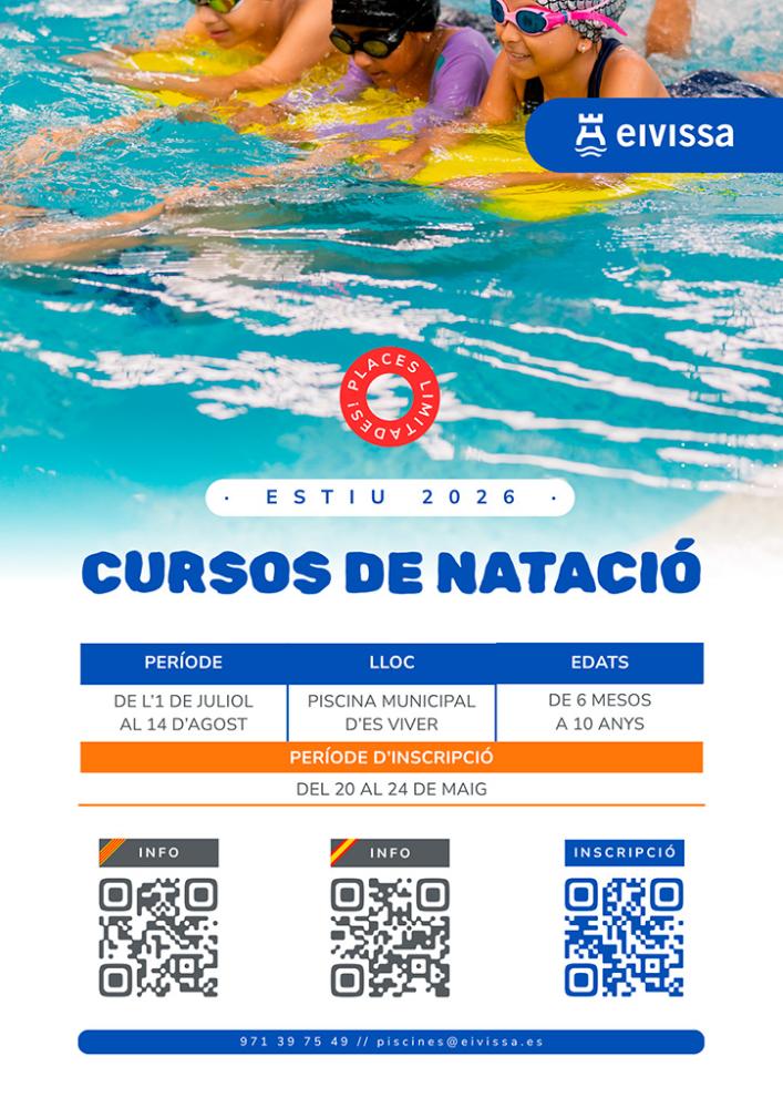 Imagen L’Ajuntament d’Eivissa obri aquest dimecres les inscripcions dels cursos de natació d’estiu per a infants de 6 mesos a 10 anys