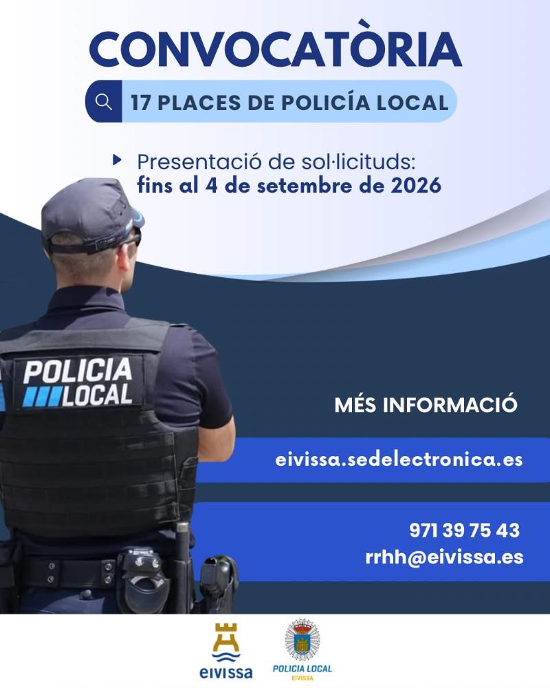Imatge L’Ajuntament d’Eivissa convoca 17 places d’agent de la Policia Local en...