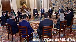 Imatge El Rei rep en audiència els membres de l'Assemblea del Grup de...