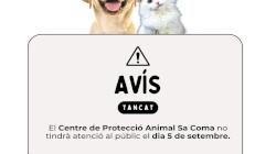 Imagen El Centro de Protección Animal Sa Coma permanecerá cerrado este 5 de septiembre